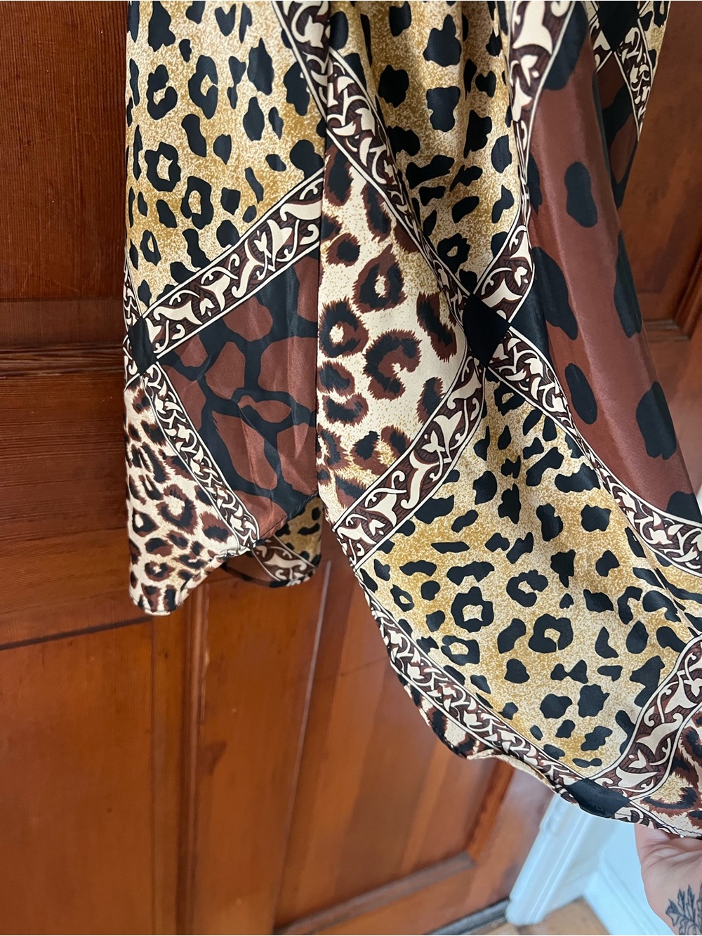 Vintage Animal Print Chemise Nightgown Slip Dress Loungewear Size Large - Picture 6 of 7